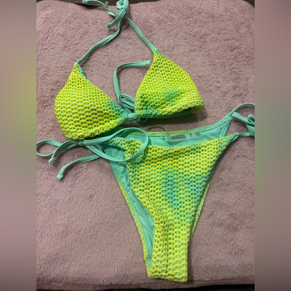 Neon Yellow and Mint Green Bikini Set